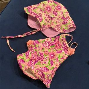 Baby bathing suit and Sun hat